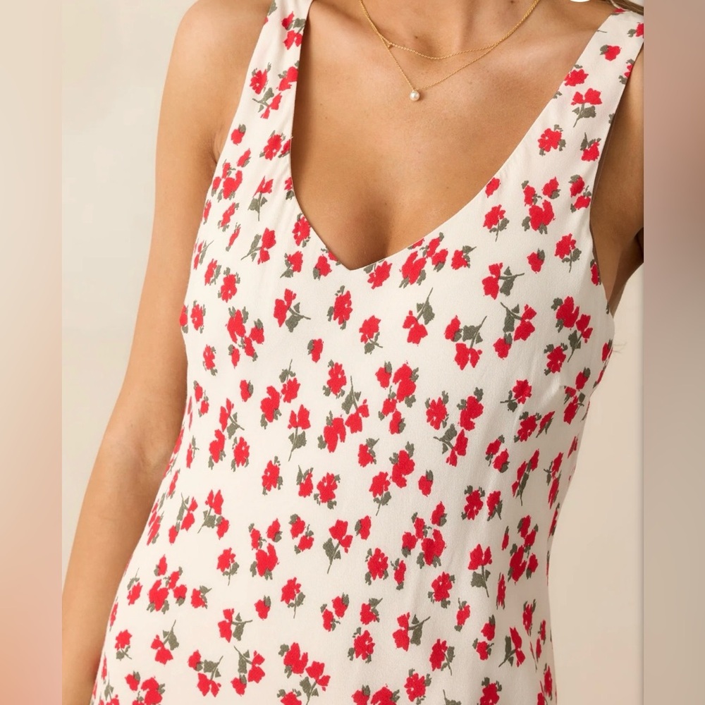 Z SUPPLY HANA LA ROSA IVORY SEA SALT DITSY MAXI DRESS - Picture 4 of 9